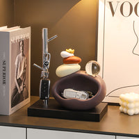 Feng Shui Stone Ornament for Entryway Key Storage and Home Decor