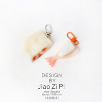 Japanese Style Simulation Sushi Fish Block Keychain Food Prop for Bags and Photography