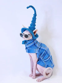 Sphynx Hairless Cat Fleece Christmas Pet Anti-Shedding Casual Shirt for Devon Rex