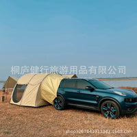 Car Tail Tent with Mesh Extension Awning for 5-8 People, Multi-functional Two-Room Design for Road Trips