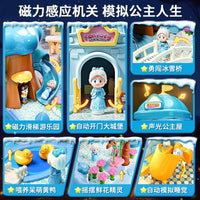 Dream Castle Kids Pretend Play House Model Simulation Toy Magnetic Girl Model Educational Birthday Gift