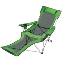 Portable Folding Recliner Chair for Outdoor Camping Beach Pool with Footrest