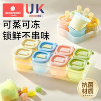 KeChao Baby Food Freezer Tray Silicone Ice Cube Mold with Lid for Puree Storage, Steamable