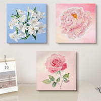 DIY Tulip Pearl Painting Kit with Frame and Materials for Living Room Decor