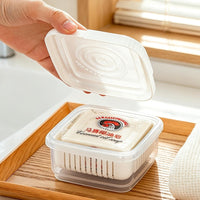 BNBS Macaron Double-Layer Soap Dish with Lid and Drain Rack, Stackable for Bathroom