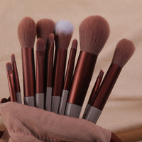 13-Piece Makeup Brush Set with Bag - Blush, Eyeshadow, Lip, Concealer, Contour Brushes