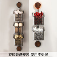 Vintage Style Suction Cup Wall-Mounted Storage Basket for Kitchen Garlic Ginger Eggs