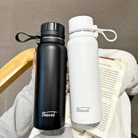 Minimalist Large Capacity Insulated Water Bottle with Tea Infuser for Men and Women, Stainless Steel Portable Travel Mug for Students and Sports