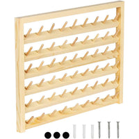 Wall-Mounted Yarn Holder Rotating Knitting Tool Wooden Rack Storage Spinning Spool Stand