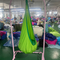 Kids Indoor Outdoor Pod Swing Hammock Chair with Inflatable Cushion