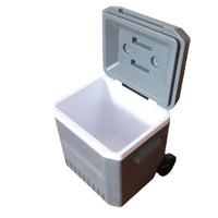 18L Portable Cooler Box with Wheels, Insulated Car Refrigerator for Food Delivery, Outdoor Plastic Ice Chest with Pull Rod