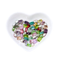 K9 Radiant Cut Pillow Nail Art Rhinestones, 6x8mm Colorful Irregular Pigeon Egg Design
