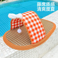 Pet Cooling Mat Rattan Weave Summer Dog Cat Bed Pad