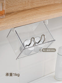 Under-Cabinet Pull-Out Storage Box for Bathroom Vanity, Wall-Mounted with Magnetic Option