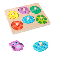 Wooden 3D Dinosaur Egg Multi-Layer Puzzle for Kids, Educational Cartoon Animal Grasping Board Toy