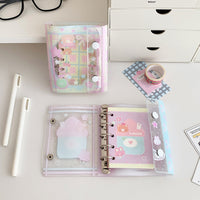 Hisocute M5 Transparent Loose-Leaf Notebook with Double Snap Closure for Students