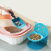 Elevated Stainless Steel Pet Bowl with Detachable Stand and Litter Scoop for Cats