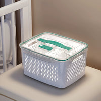 Portable Breast Pump Storage Box with Drainage Rack and Cooler Bag for Breast Milk