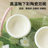 Elevated Ceramic Pet Bowls with Stand for Cats and Small Dogs, Anti-Vomit and Spill-Proof Food Water Feeder