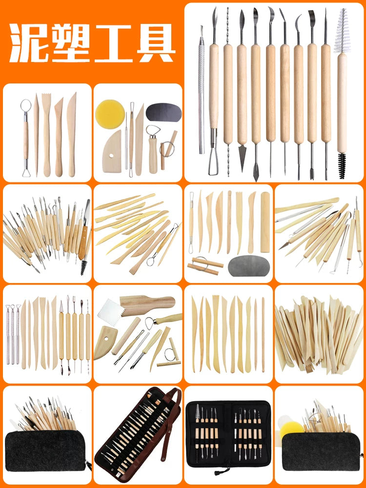 Clay Modeling and Sculpting Tool Set for DIY Crafts, Pottery, and Art Projects
