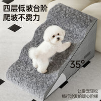 Pet Stairs for Dogs and Cats - Non-Slip 4-Step Ramp for Beds and Sofas