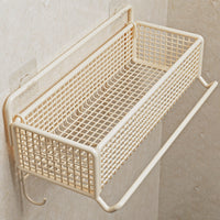 Cream Style Bathroom Shelf Wall-Mounted No-Drill Storage Rack for Toilet Vanity