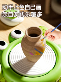 Kids' Electric Pottery Wheel Kit with Clay and Tools, No-Bake Air Dry Clay Art Set for Children 6+