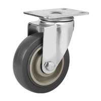 Directional Swivel Caster Wheels with Brake, Silent Rubber, 4-5 Inch for Carts and Trolleys