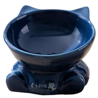 Ceramic Tilted Pet Bowl for Cats and Small Dogs, Anti-Tip Design, Food and Water Dish for Kittens and Puppies