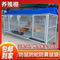 Outdoor Galvanized Steel Chicken Coop with Rainproof Cover for Poultry and Small Animals