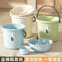 Dormitory Plastic Bucket and Basin Set for Washing and Storage