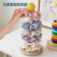 Wooden Hair Tie and Hair Clip Organizer Display Stand