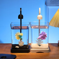 Mini Betta Fish Tank with LED Light for Desktop Office Home Living Room