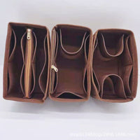 Yongteng Felt Cosmetic Organizer Bag Large Capacity Travel Portable Insert Pouch