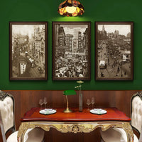 Old Shanghai Street Scene Black and White Wall Art for Restaurants and Home Decor
