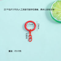 Colorful Enamel 4-Link Chain Spring Clasp Keychain Connector Rings for DIY Crafts