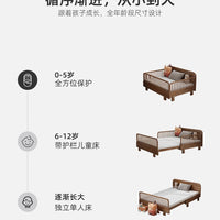 WangHeng Solid Wood Kids Bed with Guardrail, Extendable Toddler Bed for Boys and Girls, Princess Style