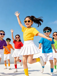 Kids' Colorful T-Shirt Set for School Events & Performances, Parent-Child Matching Outfits