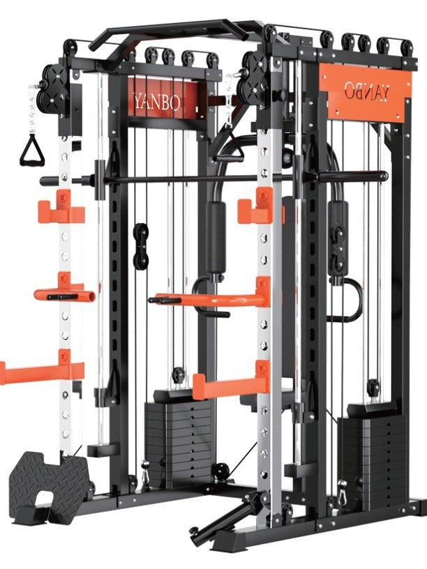Multi-functional Smith Machine Home Gym System with Integrated Training Equipment