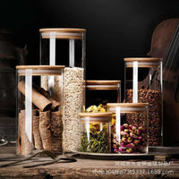 Glass Food Storage Jar with Bamboo Lid for Kitchen Pantry Organization