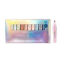 Aesthetic Chisel Tip Highlighter Set Quick-Dry for Journaling, Notes, and Art
