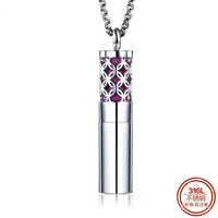 316L Stainless Steel Cylinder Essential Oil Diffuser Necklace