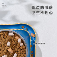 Elevated Stainless Steel Pet Bowl for Cats and Dogs, Anti-Spill Double Bowl Design, Large Capacity Food and Water Feeder