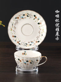 Acrylic Coffee Cup and Saucer Display Stand for European Style Trays