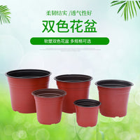 Plastic Two-Tone Plant Nursery Pots Thickened Disposable Seedling Planters for Succulents and Green Plants