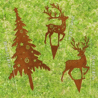 Halloween Christmas Rusty Metal Garden Stakes Outdoor Home Decor Ornaments