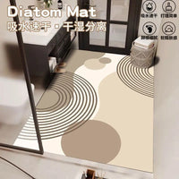 Diatomaceous Earth Bath Mat Quick Dry Non-Slip Absorbent Floor Mat for Bathroom