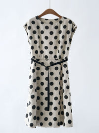 Women's Twill Linen Knee-Length Dress and Suit Set