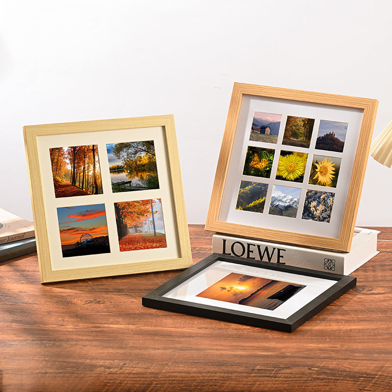Multi-Grid Art Display Frame for Oil Pastel Paintings and Children's Artwork