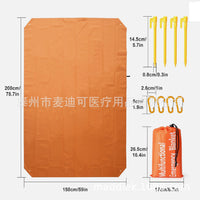 Emergency Thermal Blanket, Windproof Sunscreen Beach Mat, Moisture-proof Picnic Pad with Carabiner